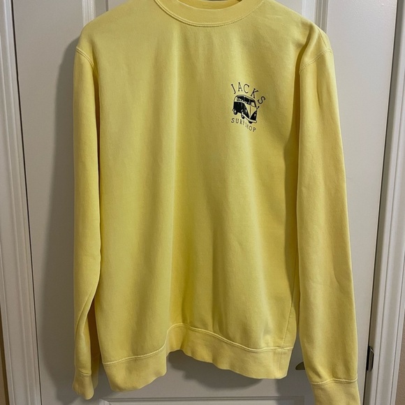 Jack’s Surfboards Surf Shop Van Life Crewneck Sweatshirt Yellow Size Small EUC - Picture 1 of 9